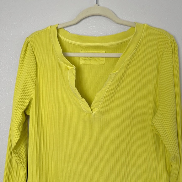 Anthropologie Pilcro green Evanna spliced ribbed long sleeve shirt XL - Picture 3 of 10